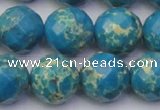 CDE2167 15.5 inches 20mm faceted round dyed sea sediment jasper beads