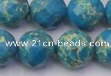 CDE2169 15.5 inches 24mm faceted round dyed sea sediment jasper beads