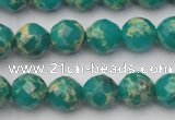 CDE2172 15.5 inches 10mm faceted round dyed sea sediment jasper beads