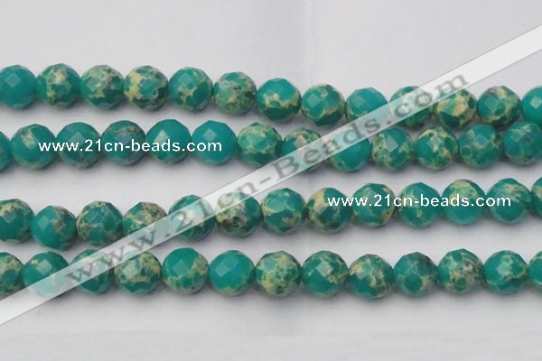 CDE2178 15.5 inches 22mm faceted round dyed sea sediment jasper beads