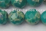 CDE2179 15.5 inches 24mm faceted round dyed sea sediment jasper beads