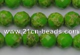 CDE2182 15.5 inches 10mm faceted round dyed sea sediment jasper beads