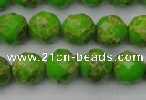 CDE2183 15.5 inches 12mm faceted round dyed sea sediment jasper beads