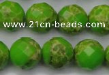 CDE2187 15.5 inches 20mm faceted round dyed sea sediment jasper beads