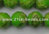 CDE2188 15.5 inches 22mm faceted round dyed sea sediment jasper beads