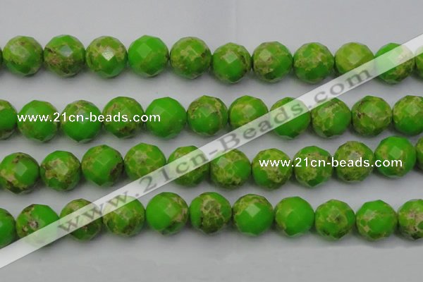 CDE2189 15.5 inches 24mm faceted round dyed sea sediment jasper beads