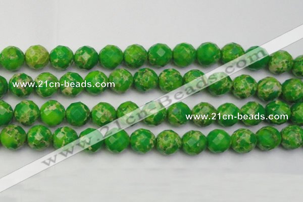 CDE2197 15.5 inches 20mm faceted round dyed sea sediment jasper beads