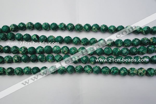 CDE2200 15.5 inches 6mm faceted round dyed sea sediment jasper beads