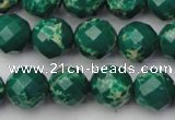 CDE2202 15.5 inches 10mm faceted round dyed sea sediment jasper beads