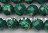 CDE2203 15.5 inches 12mm faceted round dyed sea sediment jasper beads