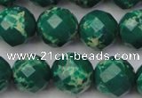 CDE2205 15.5 inches 16mm faceted round dyed sea sediment jasper beads