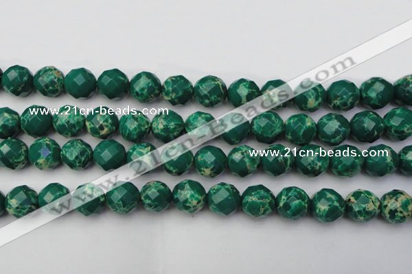 CDE2206 15.5 inches 18mm faceted round dyed sea sediment jasper beads