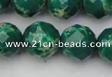 CDE2207 15.5 inches 20mm faceted round dyed sea sediment jasper beads