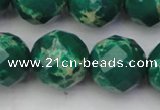 CDE2208 15.5 inches 22mm faceted round dyed sea sediment jasper beads