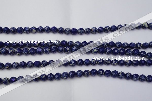 CDE2210 15.5 inches 6mm faceted round dyed sea sediment jasper beads