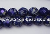 CDE2212 15.5 inches 10mm faceted round dyed sea sediment jasper beads
