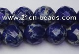 CDE2216 15.5 inches 18mm faceted round dyed sea sediment jasper beads