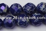 CDE2217 15.5 inches 20mm faceted round dyed sea sediment jasper beads