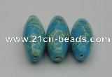 CDE2301 16*38mm rice sea sediment jasper beads wholesale