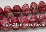 CDE24 15.5 inches 10*14mm pumpkin dyed sea sediment jasper beads