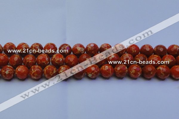 CDE2500 15.5 inches 14mm faceted round dyed sea sediment jasper beads