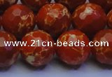 CDE2501 15.5 inches 16mm faceted round dyed sea sediment jasper beads