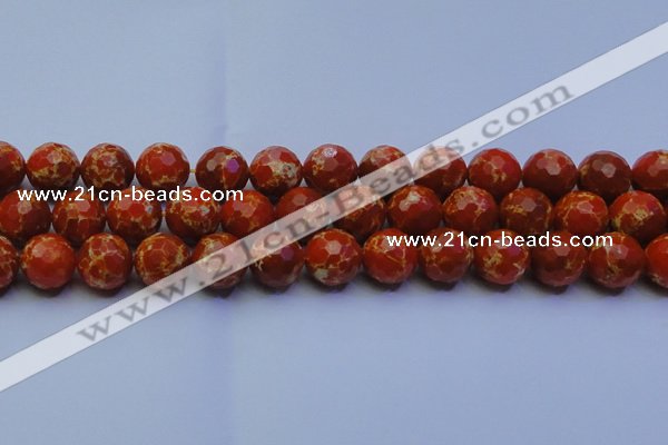 CDE2501 15.5 inches 16mm faceted round dyed sea sediment jasper beads