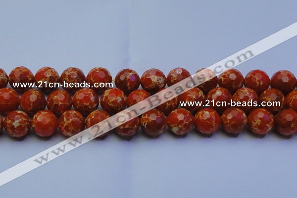 CDE2502 15.5 inches 18mm faceted round dyed sea sediment jasper beads