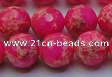 CDE2508 15.5 inches 16mm faceted round dyed sea sediment jasper beads