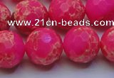 CDE2509 15.5 inches 18mm faceted round dyed sea sediment jasper beads