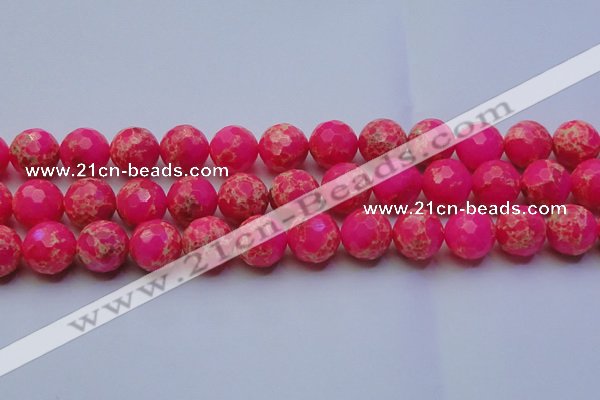 CDE2509 15.5 inches 18mm faceted round dyed sea sediment jasper beads