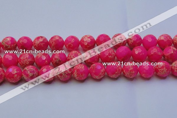 CDE2510 15.5 inches 20mm faceted round dyed sea sediment jasper beads