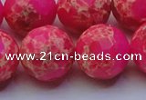 CDE2511 15.5 inches 22mm faceted round dyed sea sediment jasper beads