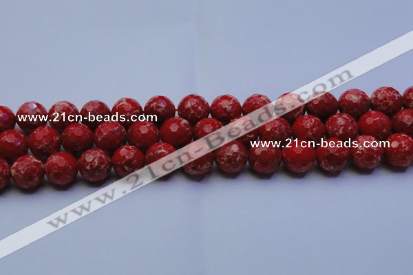 CDE2515 15.5 inches 16mm faceted round dyed sea sediment jasper beads