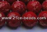 CDE2516 15.5 inches 18mm faceted round dyed sea sediment jasper beads