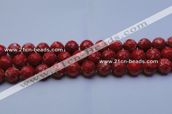 CDE2516 15.5 inches 18mm faceted round dyed sea sediment jasper beads