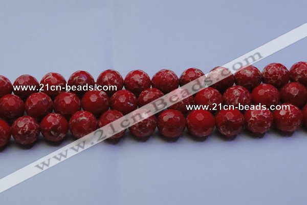 CDE2517 15.5 inches 20mm faceted round dyed sea sediment jasper beads