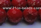 CDE2518 15.5 inches 22mm faceted round dyed sea sediment jasper beads