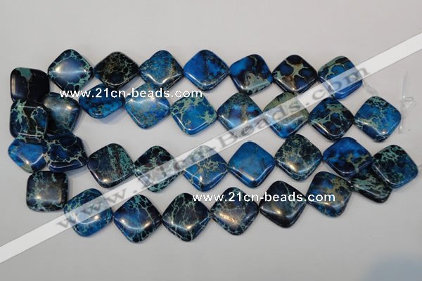 CDE252 15.5 inches 20*20mm diamond dyed sea sediment jasper beads