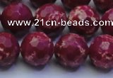 CDE2521 15.5 inches 14mm faceted round dyed sea sediment jasper beads