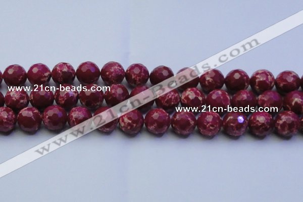 CDE2522 15.5 inches 16mm faceted round dyed sea sediment jasper beads