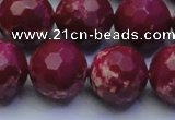 CDE2523 15.5 inches 18mm faceted round dyed sea sediment jasper beads