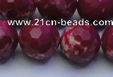 CDE2524 15.5 inches 20mm faceted round dyed sea sediment jasper beads