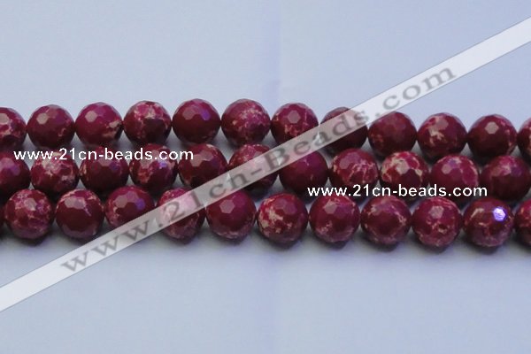 CDE2524 15.5 inches 20mm faceted round dyed sea sediment jasper beads