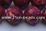 CDE2525 15.5 inches 22mm faceted round dyed sea sediment jasper beads