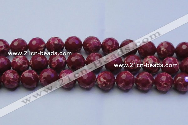 CDE2525 15.5 inches 22mm faceted round dyed sea sediment jasper beads