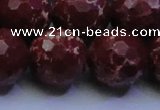 CDE2532 15.5 inches 22mm faceted round dyed sea sediment jasper beads