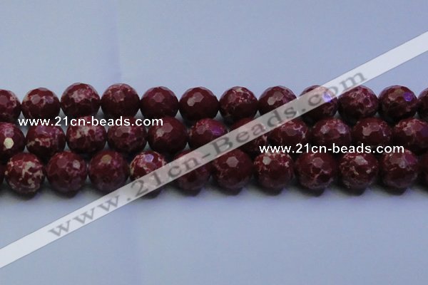 CDE2532 15.5 inches 22mm faceted round dyed sea sediment jasper beads