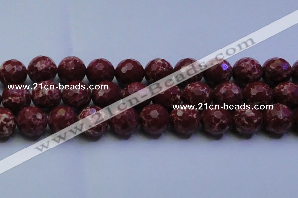 CDE2533 15.5 inches 24mm faceted round dyed sea sediment jasper beads