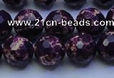 CDE2535 15.5 inches 14mm faceted round dyed sea sediment jasper beads